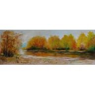 Jesień nad wodą  obraz olejny 30-80cm