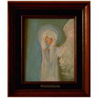 Anioł Marzyciel obraz olejny 15-20cm w ramie