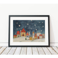 AKWARELA AKWARELKA OBRAZ PT. MAGICZNA NOC. A4 - 21 X 29,7 CM,