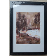 AKWARELA AKWARELKA OBRAZ PT: LEŚNY SZMER - OPRAWIONA