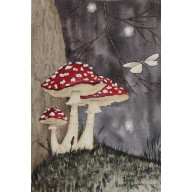 AKWARELA AKWARELKA OBRAZ PT: MUCHOMORKI