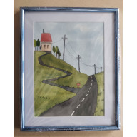 AKWARELA AKWARELKA OBRAZ PT: DROGA - W OPRAWIE