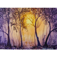 ORYGINALNA AKWARELA PT: ZACZAROWANY LAS – RĘCZNIE MALOWANA, UNIKAT