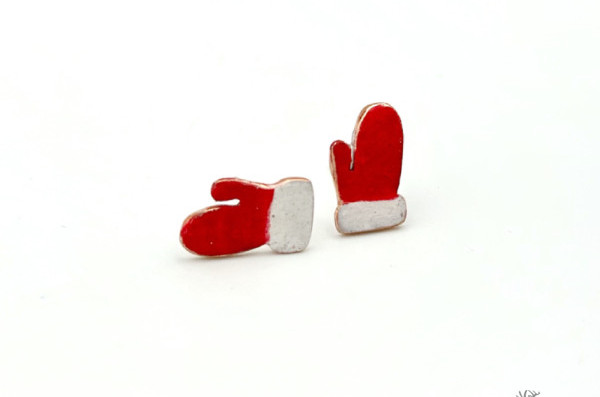 Buggy Jewels ; Kolczyki Czerwone Rękawiczki