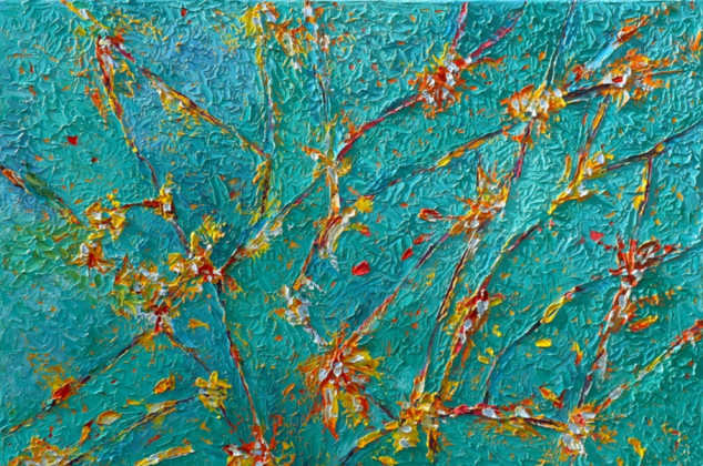 Magdalena Walulik ; Abstrakcja turkusowa 129, wymiary 60 x 80