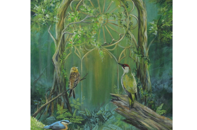 Między Marzeniami ; Świątynia - akryle na płótnie