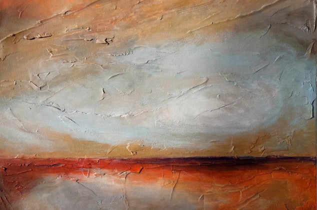 Paulina Lebida ; Abstrakcja-obraz akrylowy 60/50 cm