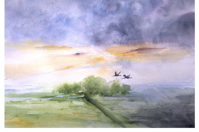 Magdalena Malik ; Pejzaż - obraz akwarelowy