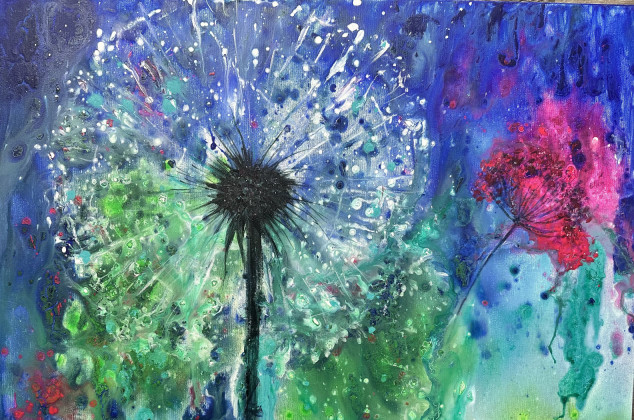 Krystyna Nowak ; Dmuchawce (70x50 cm)