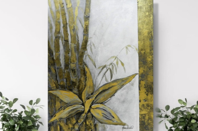 Jolanta Frankiewicz ; Złoty bambus - obraz akrylowy
