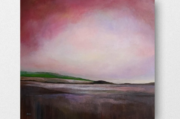 Paulina Lebida ; Początek wiosny - obraz akrylowy 60/60 cm