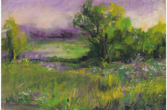 Anawa-art ; Letnia łąka. Pejzaż. Pastel sucha