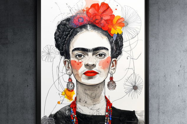 Justyna Jaszke ; Frida - grafika na plakacie na A3