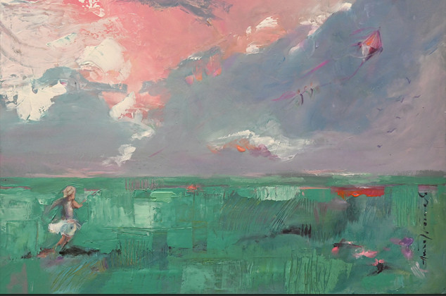 Anawa-art ; Koniec lata. Akryl na płótnie 50x70 cm