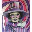 Obraz 90x100  Hokus-Pokus kobieta op-art królik kolorowy nowoczesny