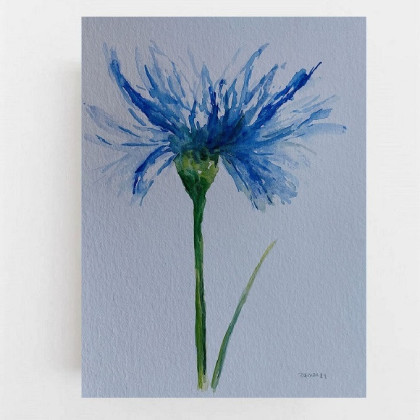 Kwiatek-  akwarela 32/24  cm, Paulina Lebida, obrazy akwarela