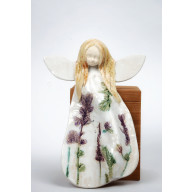 Aniołek ceramiczny z lawendą