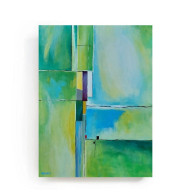 Abstrakcja w zieleniach     - obraz akrylowy 100/80 cm