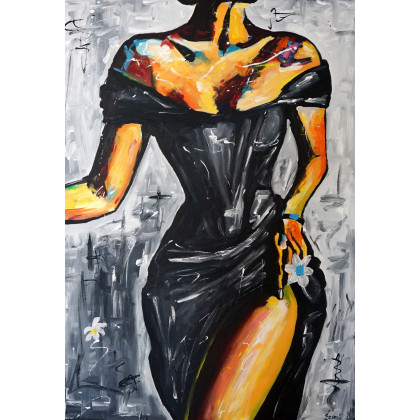 The Mysterious Lady 70x100, Rafal Stach, obrazy akryl