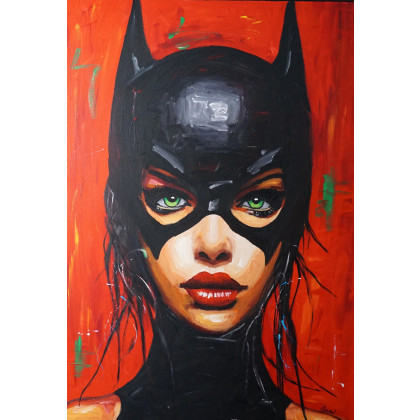 Catwoman 70x100, Rafal Stach, obrazy akryl