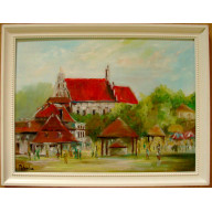 Kazimierz Dolny obraz olejny 30-40cm w ramie 35-45cm na płycie