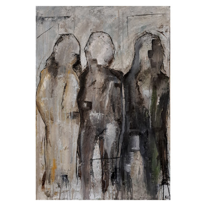 Mannequins abstrakcja olejna 80x100 cm, Andżelika Kucharska, obrazy olejne