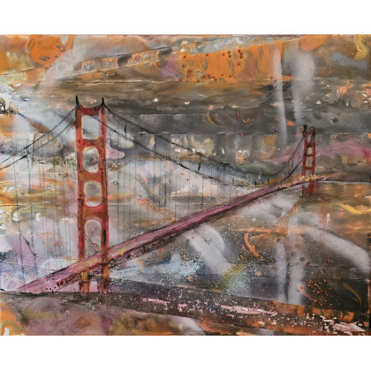 The Golden Gate of San Francisco, Ewa Mościszko, obrazy tech. mieszana