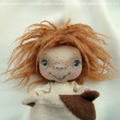 Lala - PIESEK, dekoracja tekstylna, OOAK, pocket doll