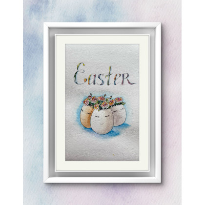Akwarela A5 Easter, Yunona Kucherevska, obrazy akwarela