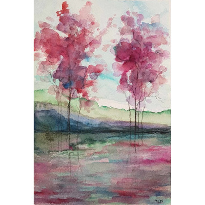 Paulina Lebida - obrazy akwarela - Pejzaż- akwarela formatu A5 foto #1