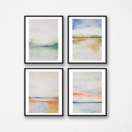 Pejzaże-cztery akwarele