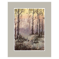 Złota godzina pejzaż - akwarela (oryginał)