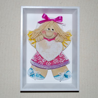 PAMIĄTKA dla Asi - obrazek, anioł z masy solnej w ramce