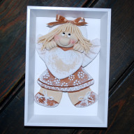 PAMIĄTKA dla Hani - obrazek, anioł z masy solnej w ramce