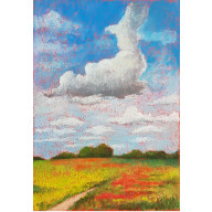 Polna droga - rysunek A4 pastelami