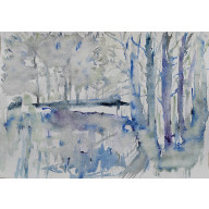 AKWARELA-ZIMA W LESIE