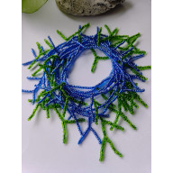 NASZYJNIK DŁUGI ZIELONO NIEBIESKIE GAŁĄZKI KORALIKOWE