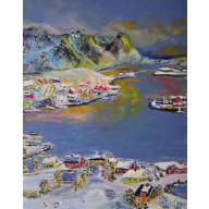 Norwegia, wyspa Moskenseya, na płótnie, 40x50x2 cm.