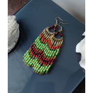 Kolczyki Indie Temple Boho Styl Orientalna Bizuteria