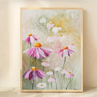 Łąka pełna kwiatów- akwarela formatu A4