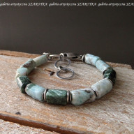 BLUE-GREEN bransoletka z larimaru, serafinitu i srebra