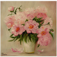 PIWONIE OBRAZ OLEJNY 50-50CM