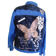 lekka kurtka jeans z motylami