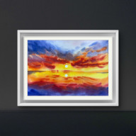 Akwarela Zachód Słońca