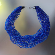 Naszyjnik Koraliki Drobne Midnight Blue