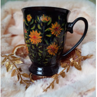 Barwny ręcznie malowany kubek tajemnicze kwiaty 300ml.