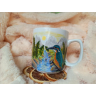 Zimorodek przy źródle słonecznym ręcznie malowany 270 ml.