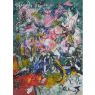 Kwiaty w niebieskim, 60X80 cm