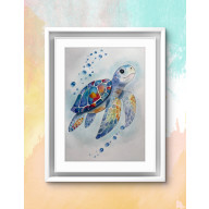 Akwarela A4 Kolorowy żółwik