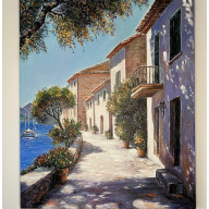 Śródziemnomorskie miasteczko. Słońce i cień.